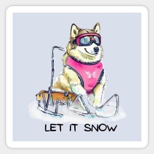 LET IT SNOW - Husky Sticker